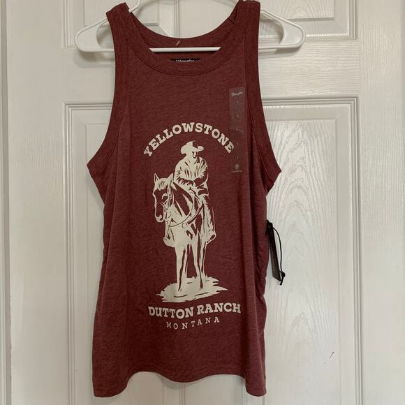 Wrangler x Yellowstone NWT Red Heathered Graphic Tank Small - Picture 2 of 10